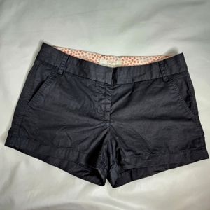 J. Crew Chino Shorts Broken-In Mid-Rise Black 100% Cotton Women's Size 6